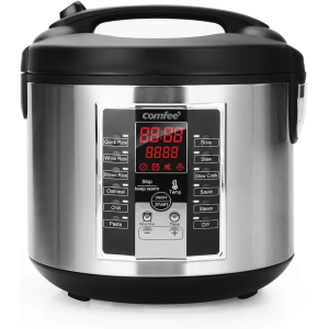 Rice Cooker, Slow Cooker, Steamer, Stewpot, Sauté All in One (12 Digital Cooking Programs) Multi Cooker (5.2Qt ) Large Capacity.
